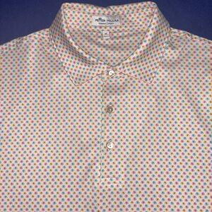 PETER MILLAR SUMMER COMFORT MENS SIZE MEDIUM GOLF POLO “FLOWER GARDEN” COLORFUL